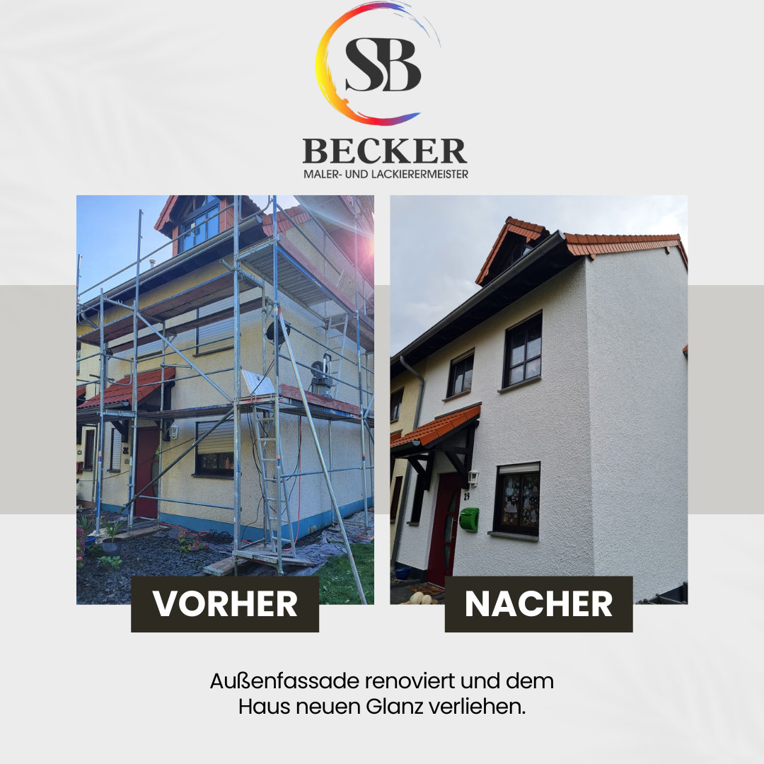 Aussenfassade Einfamilienhaus - Vorher/Nachher